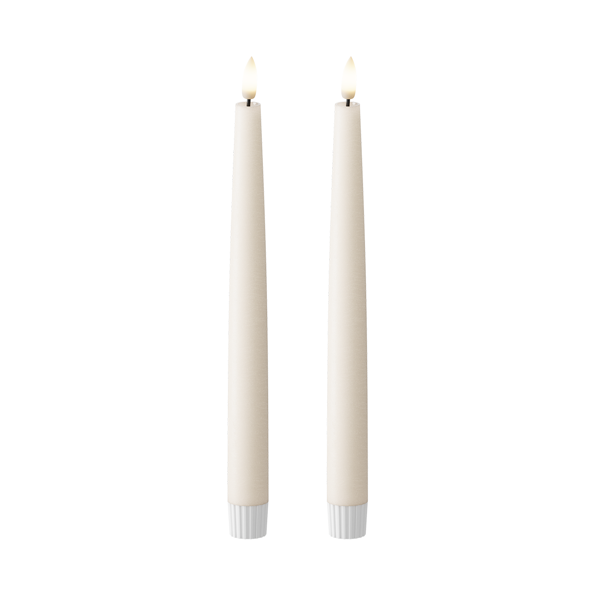 LED Stabkerzen 2 Stück, Ø 2,2 x 25 cm Elfenbein