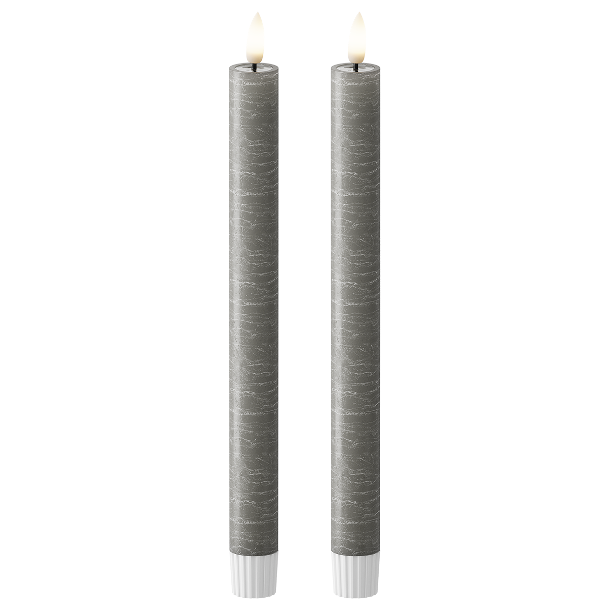 LED Stabkerzen WetLook Ø 2,2 x 24,5 cm Dunkelgrau