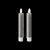 LED Stabkerzen WetLook Ø 2,2 x 18,5 cm Dunkelgrau