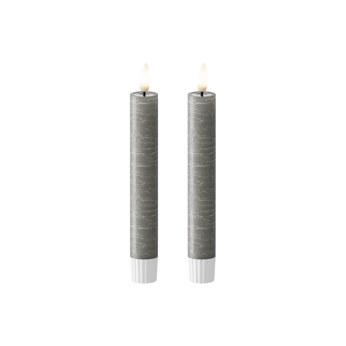 LED Stabkerzen WetLook Ø 2,2 x 18,5 cm Dunkelgrau