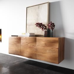 Sideboard New Live-Edge 145 cm Akazie Natur 3 Türen schwebend