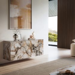 Sideboard Cuor 150 cm Keramik Patagonia Poliert 3 Türen Schwebend