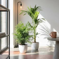 Palmen-Duo (Kentia-Palme, Chamaedorea elegant)