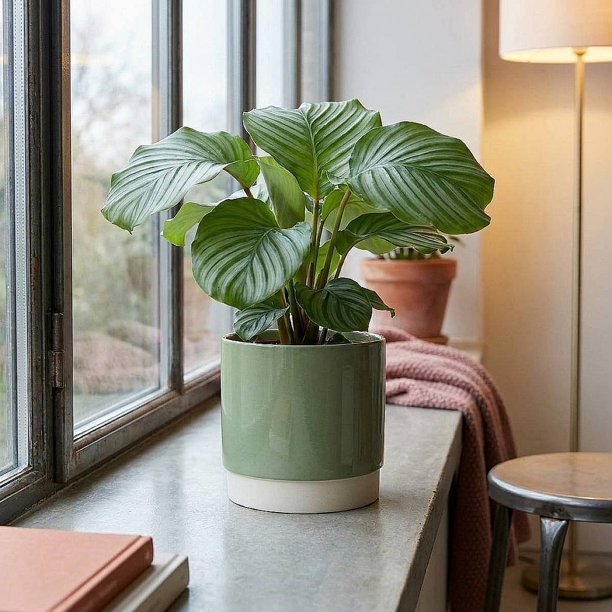 Mutterliebe-Set ((Topf enthalten)) (Rundblättrige Glockenblume (Calathea orbifolia), )